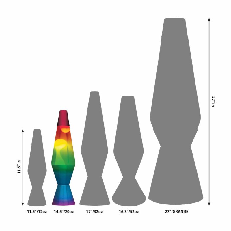 14.5” LAVA Lamp Rainbow – White/Clear/Tricolor - US 6306