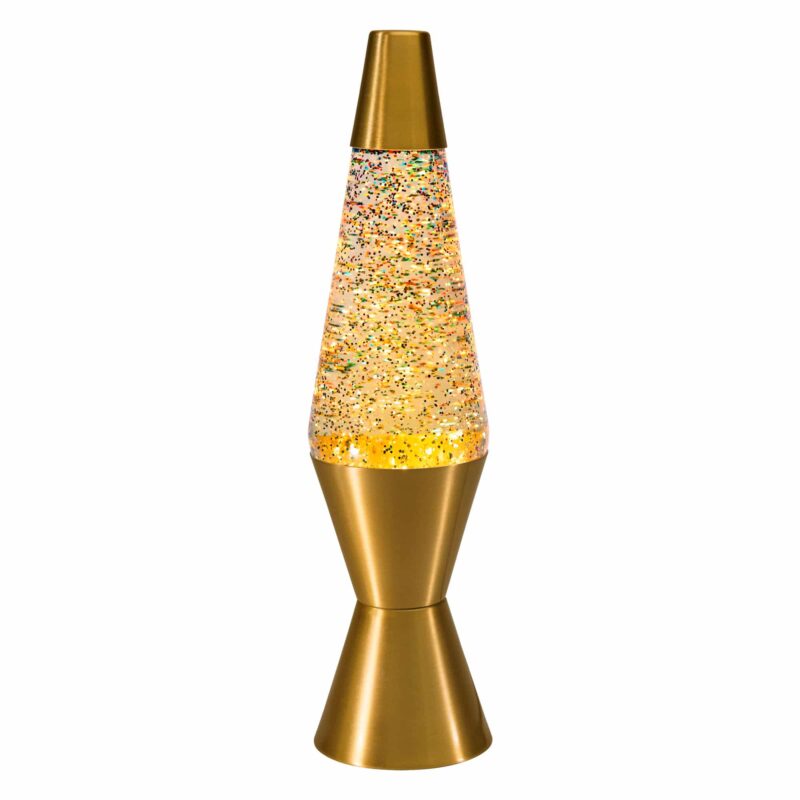 14.5″ LAVA Lamp Rainbow Glitter – Clear/Gold - US 3392