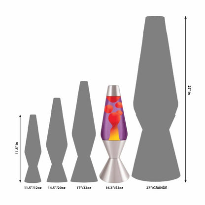 16.3″ LAVA Lamp – Yellow/Purple/Silver - US 4040